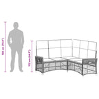 Conjunto de sofá reclinable de jardín Manual Beige y crema