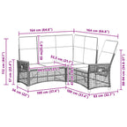 Conjunto de sofá reclinable de jardín Manual Beige y crema