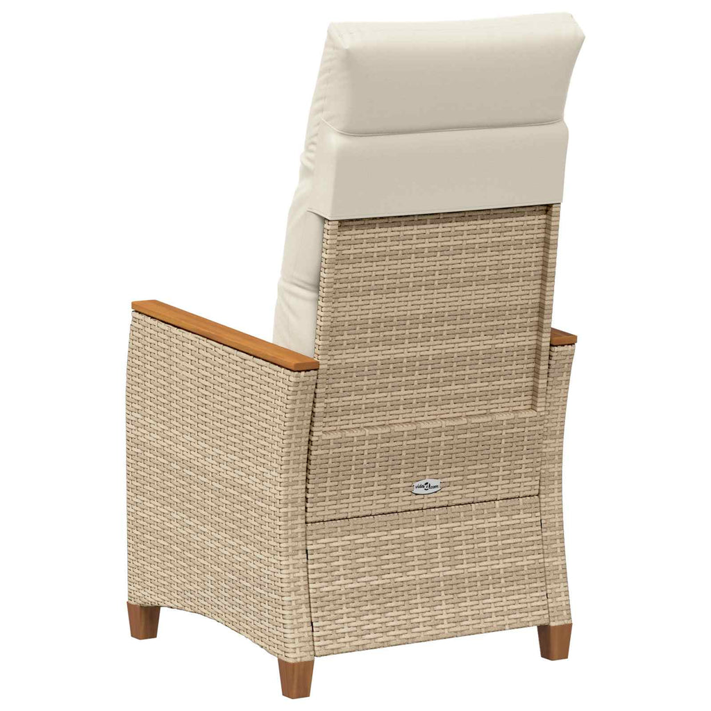 Silla de jardín reclinable Beige y Crema 64 x 57,5 x 112 cm