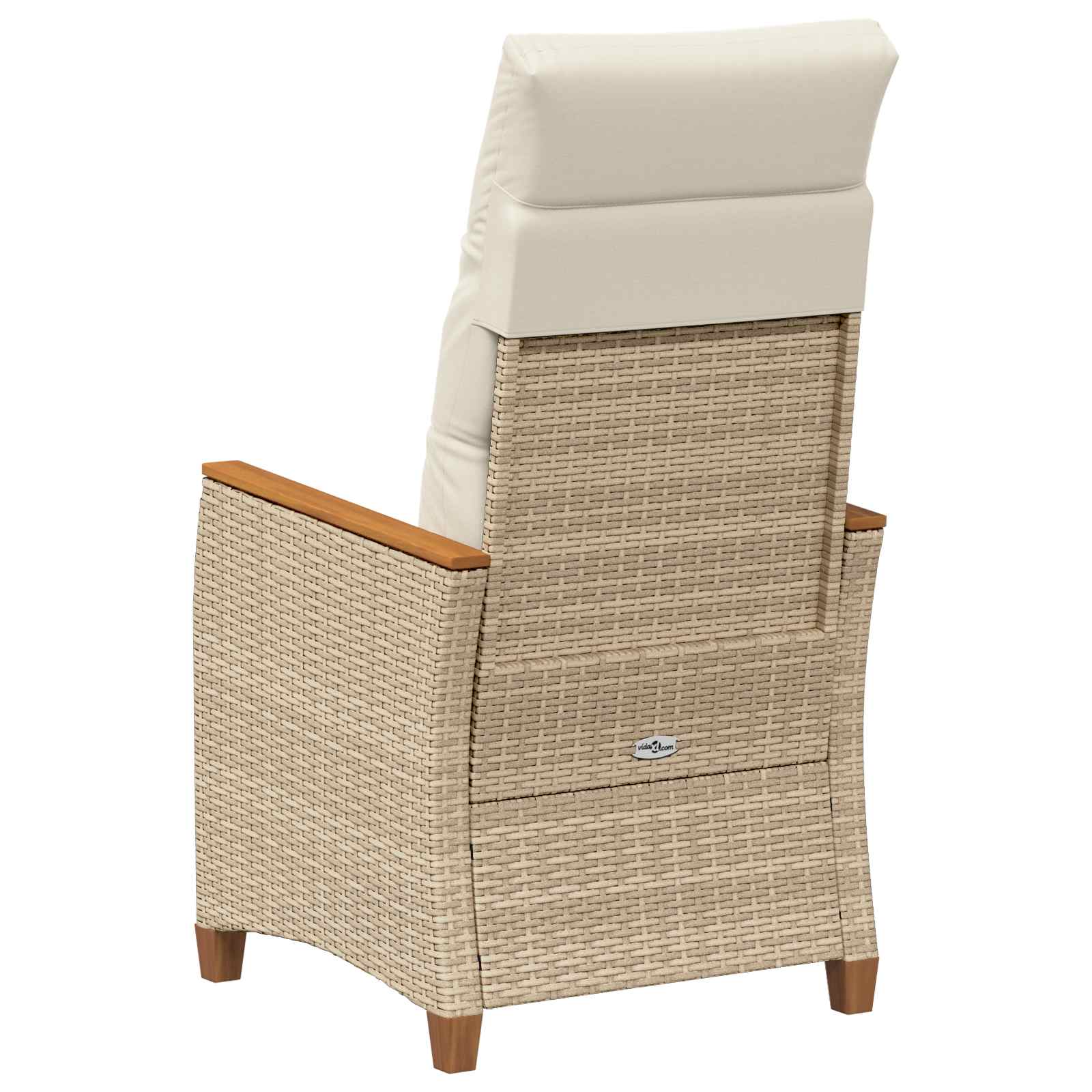 Silla de jardín reclinable Beige y Crema 64 x 57,5 x 112 cm