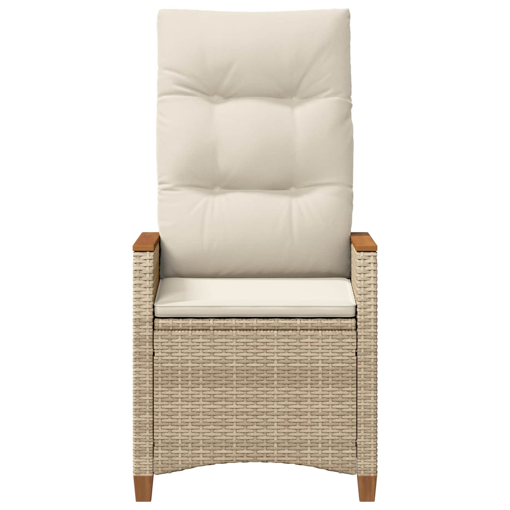 Silla de jardín reclinable Beige y Crema 64 x 57,5 x 112 cm