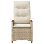 Silla de jardín reclinable Beige y Crema 64 x 57,5 x 112 cm