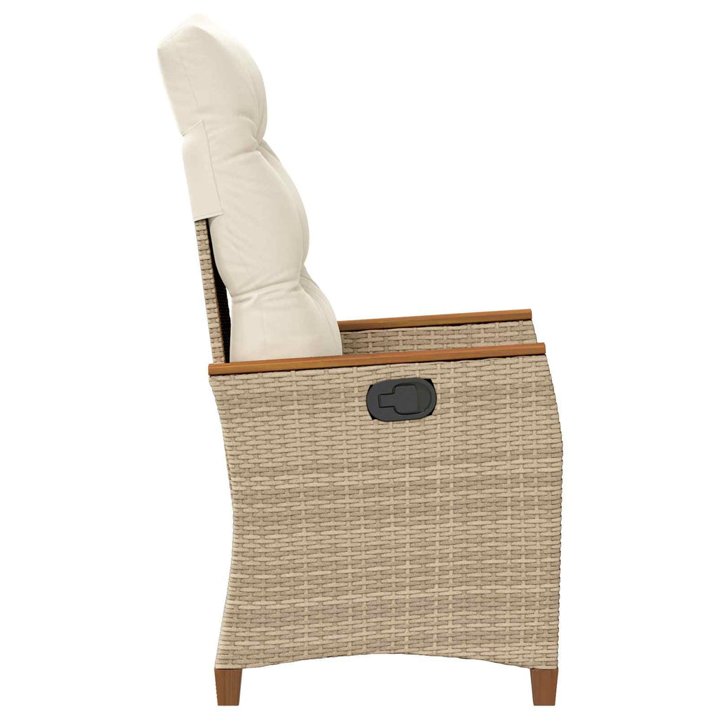 Silla de jardín reclinable Beige y Crema 64 x 57,5 x 112 cm