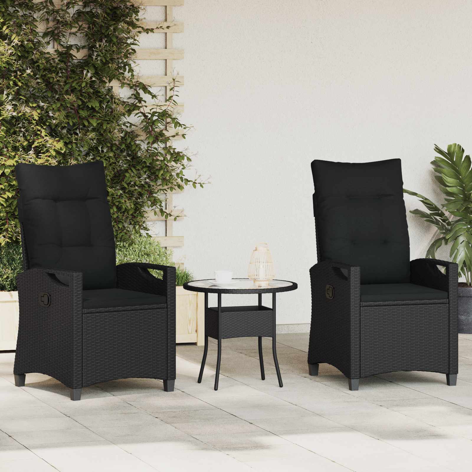 Silla de Jardín 2 pcs Beige y Crema 56 x 60 x 112 cm