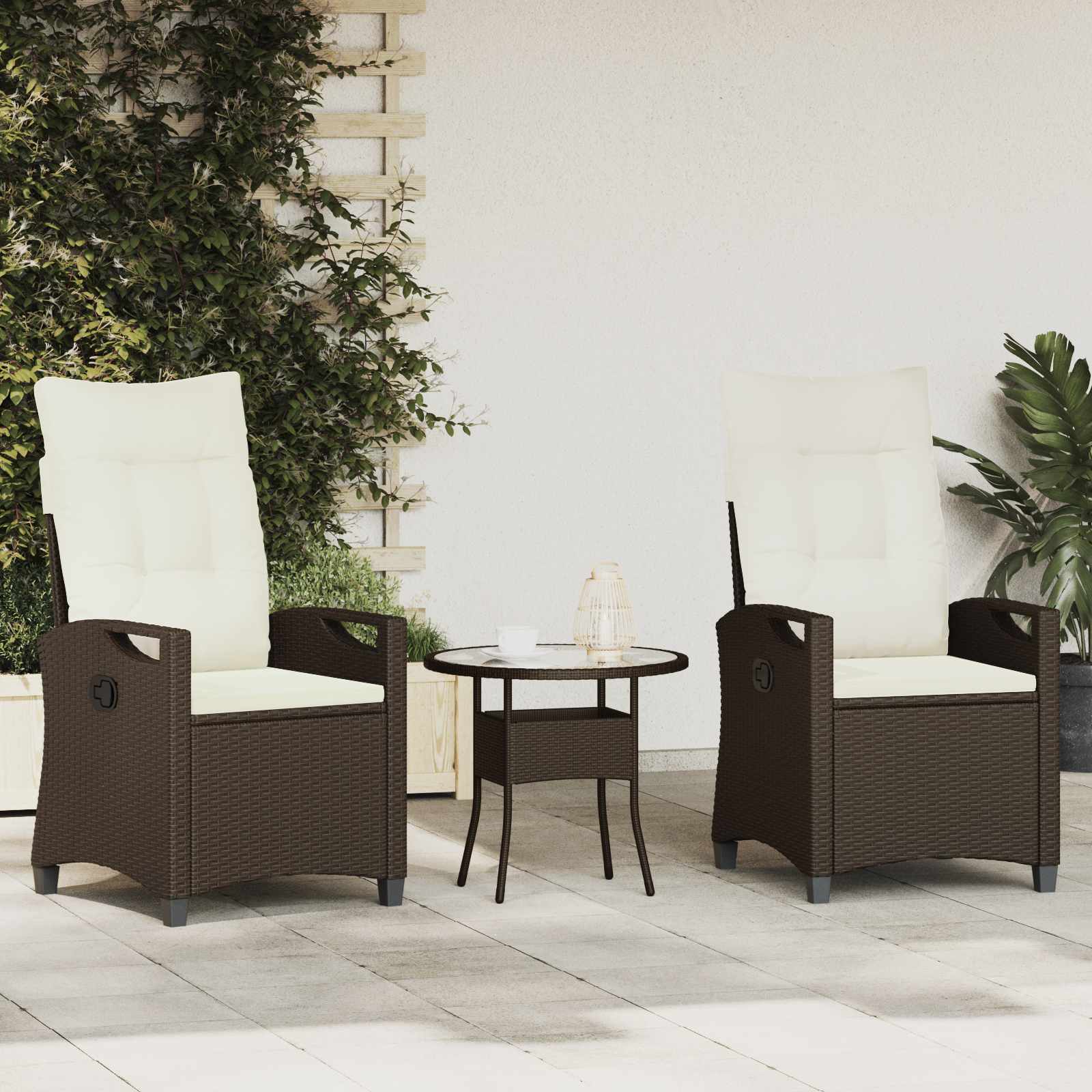 Silla de Jardín 2 pcs Beige y Crema 56 x 60 x 112 cm