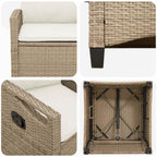 Silla de Jardín 2 pcs Beige y Crema 56 x 60 x 112 cm