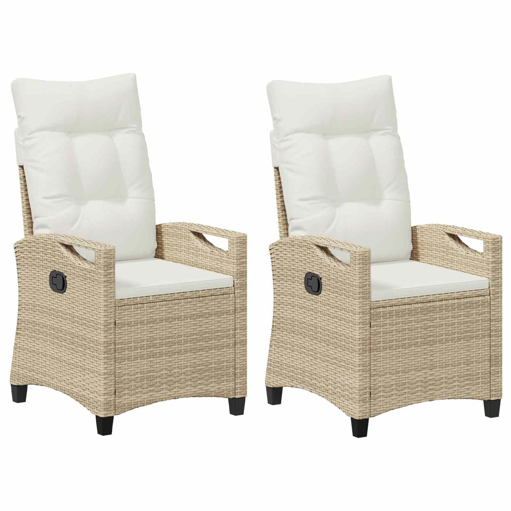 Silla de Jardín 2 pcs Beige y Crema 56 x 60 x 112 cm