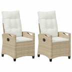 Silla de Jardín 2 pcs Beige y Crema 56 x 60 x 112 cm