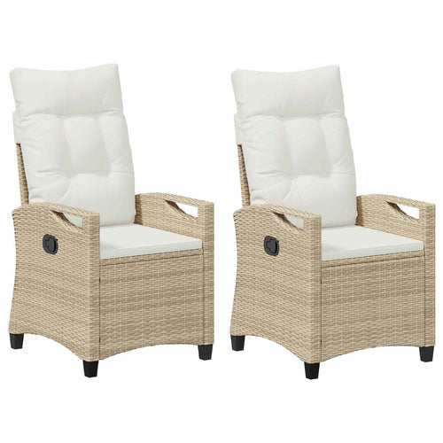 Silla de Jardín 2 pcs Beige y Crema 56 x 60 x 112 cm