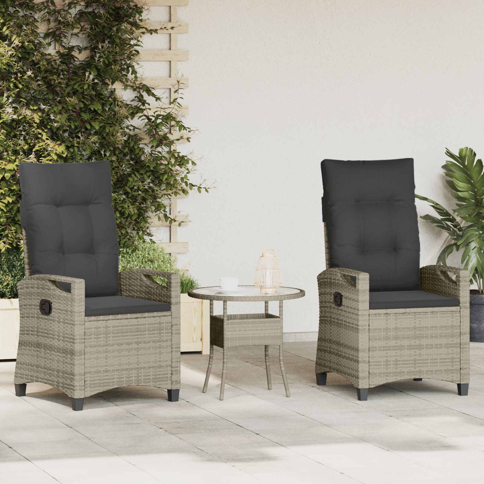 Silla de Jardín 2 pcs Beige y Crema 56 x 60 x 112 cm