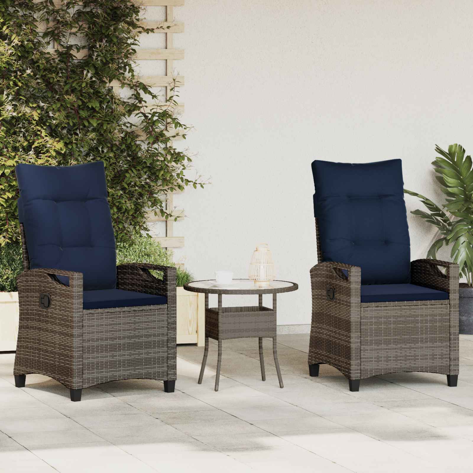 Silla de Jardín 2 pcs Beige y Crema 56 x 60 x 112 cm