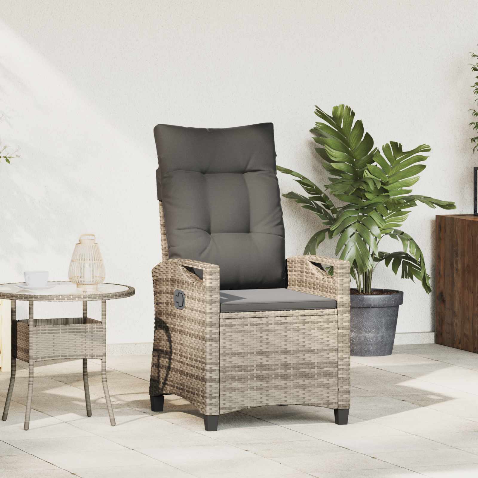 Silla de jardín reclinable 56 x 60 x 112 cm acero