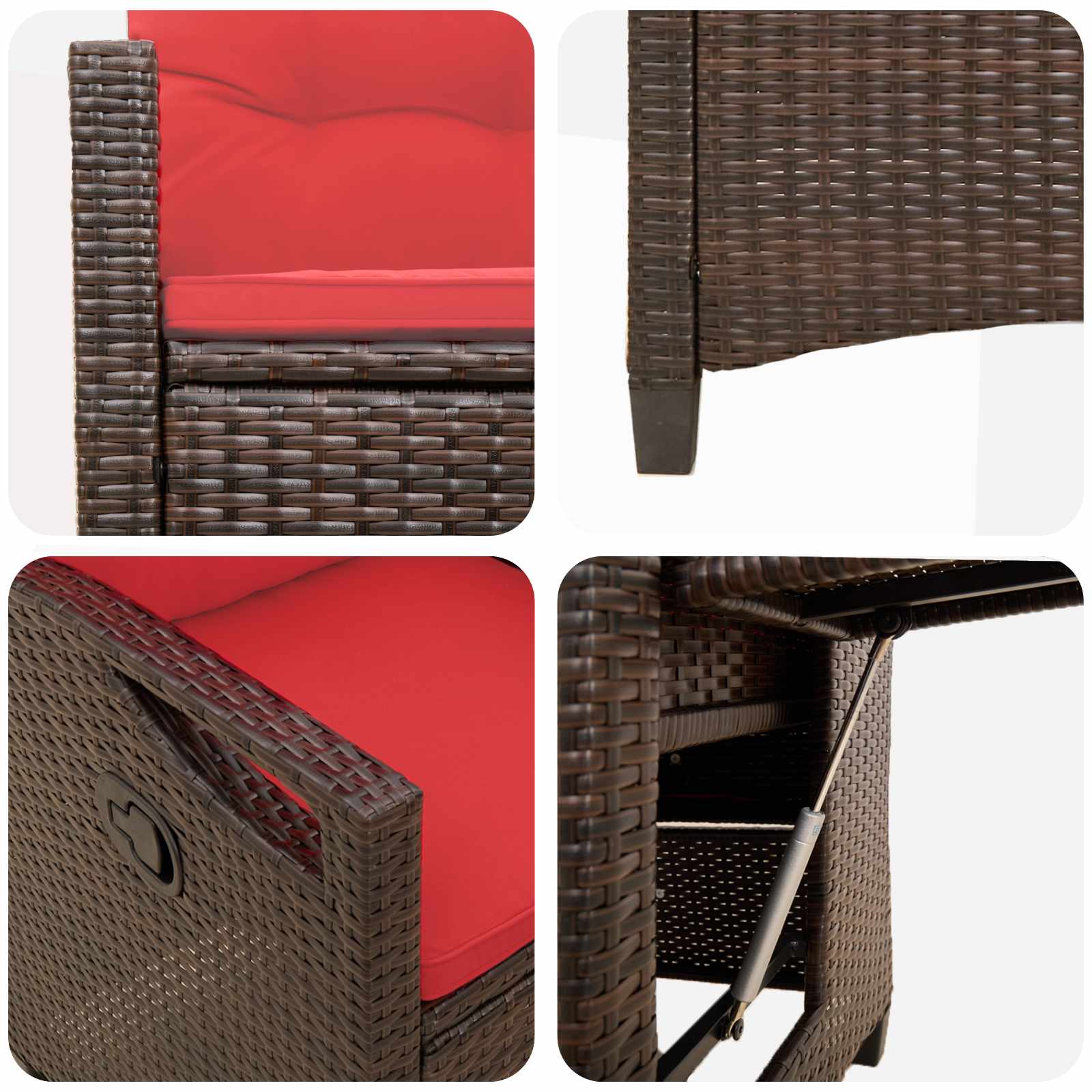 Silla de jardín reclinable 56 x 60 x 112 cm acero