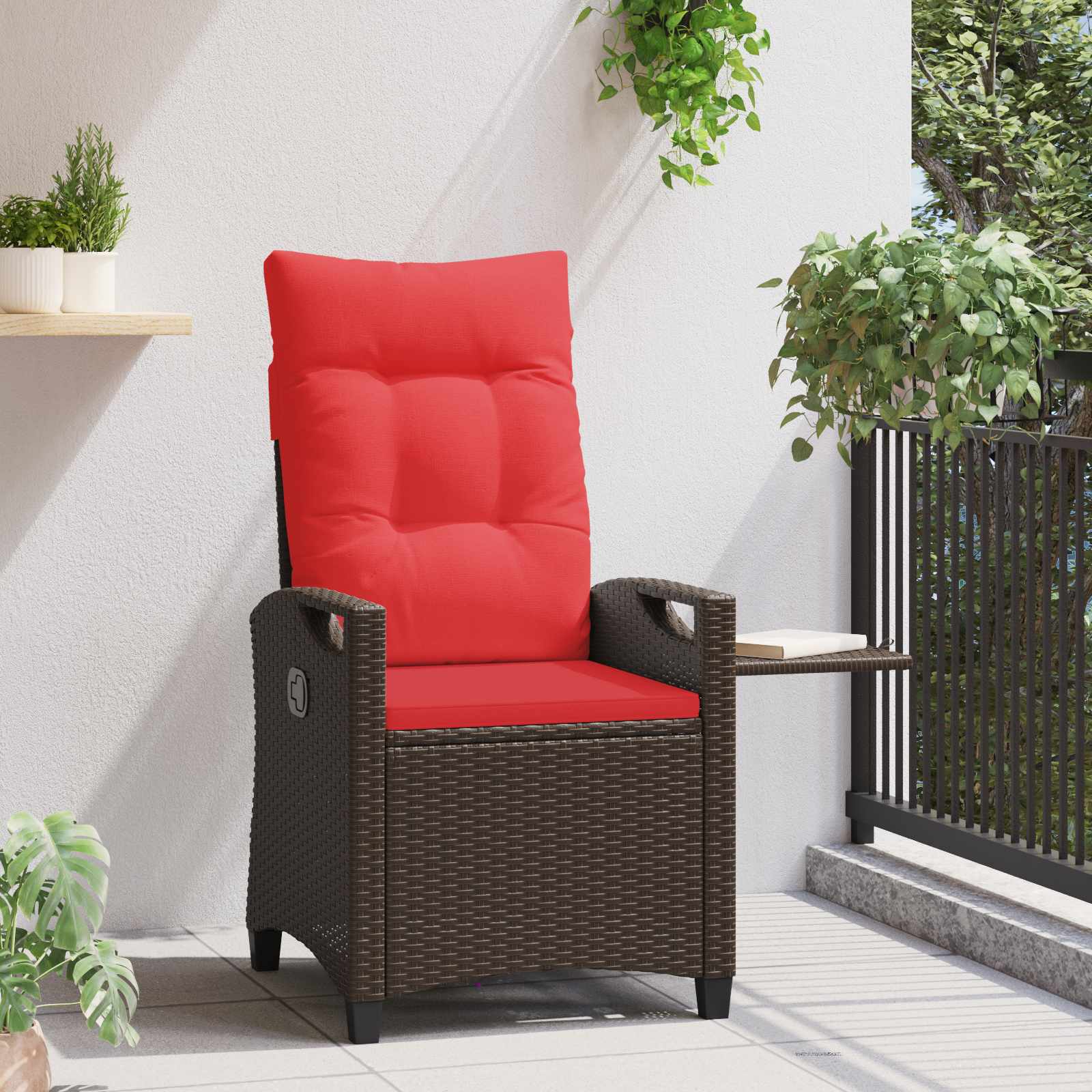Silla de jardín reclinable 56 x 60 x 112 cm acero