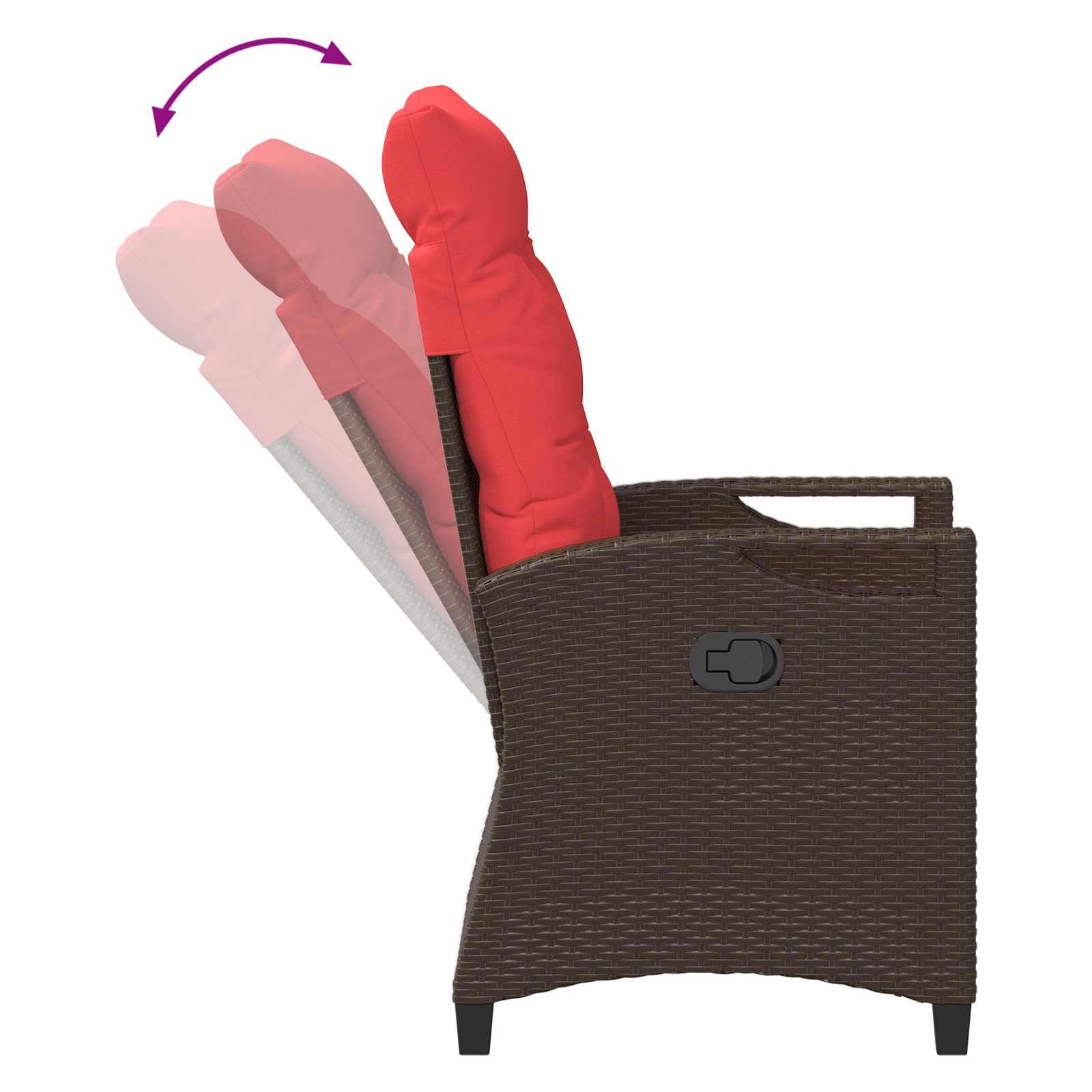 Silla de jardín reclinable 56 x 60 x 112 cm acero