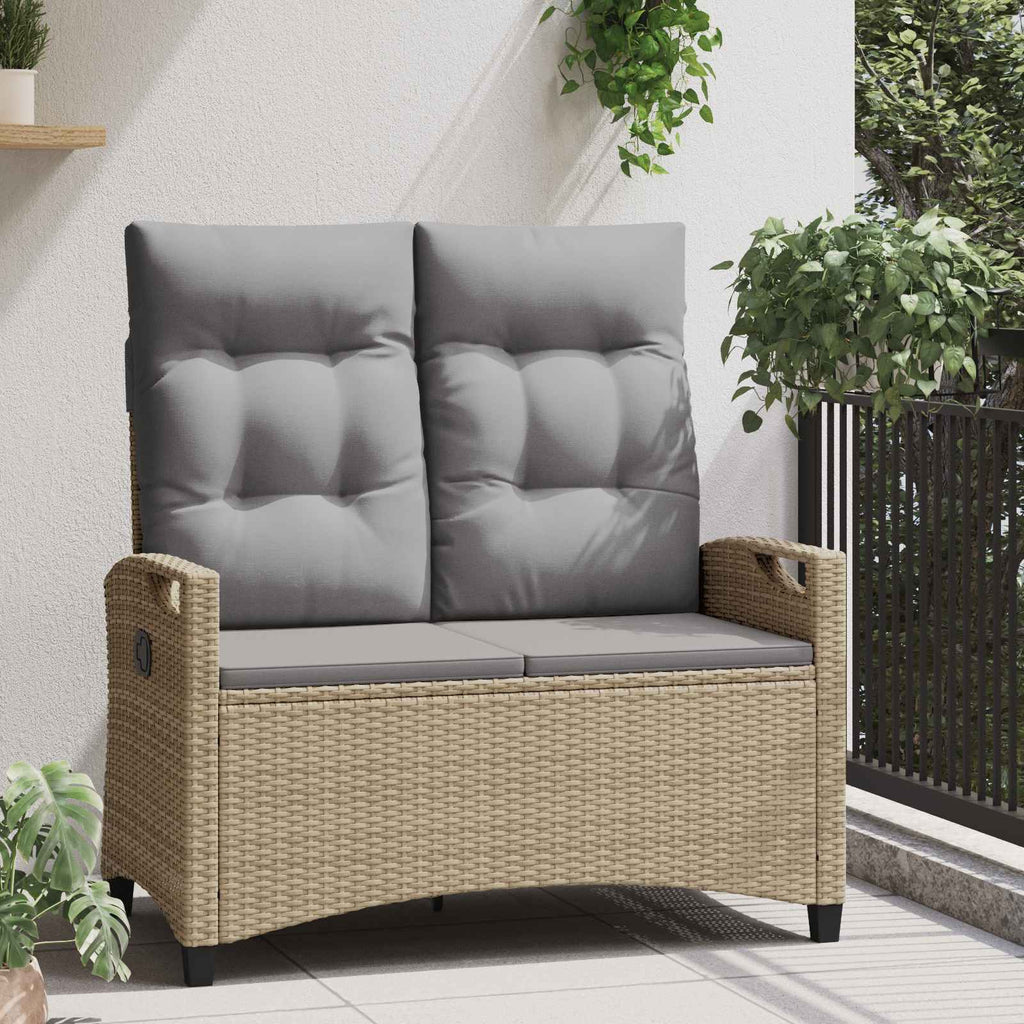 Banco de jardín Beige y Gris Claro 105 x 60 x 112 cm