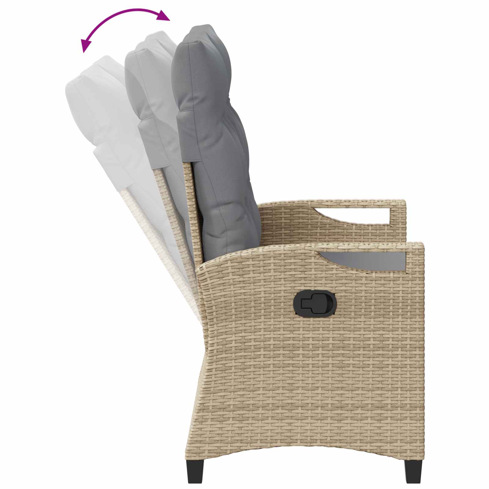 Banco de jardín Beige y Gris Claro 105 x 60 x 112 cm