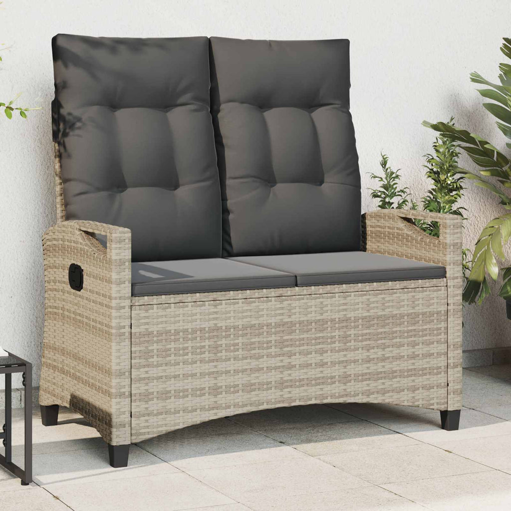 Banco de jardín Beige y Gris Claro 105 x 60 x 112 cm