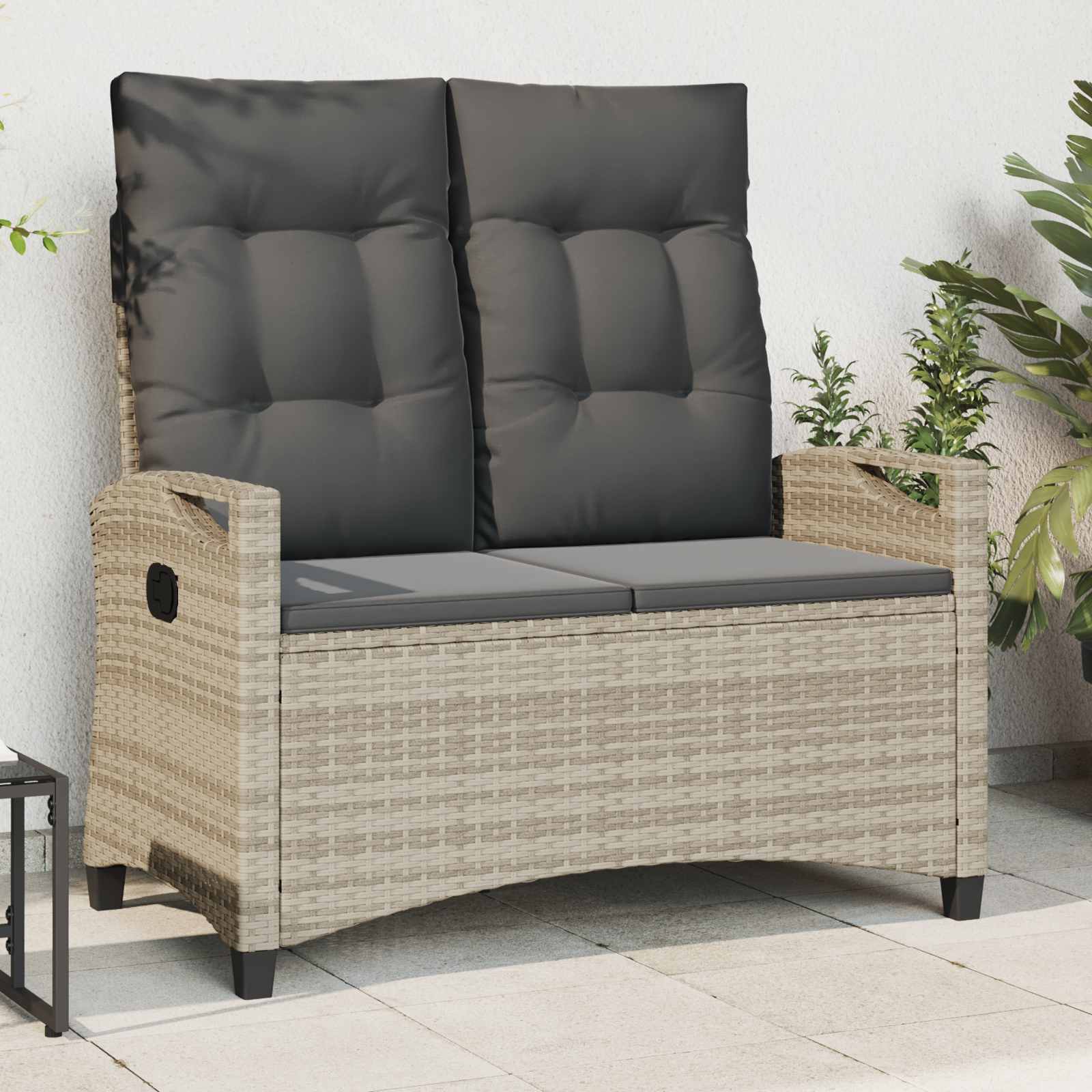 Banco de jardín Beige y Gris Claro 105 x 60 x 112 cm