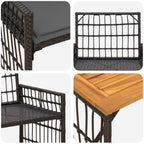 Juego de muebles de exterior 4 pcs Negro y Gris oscuro