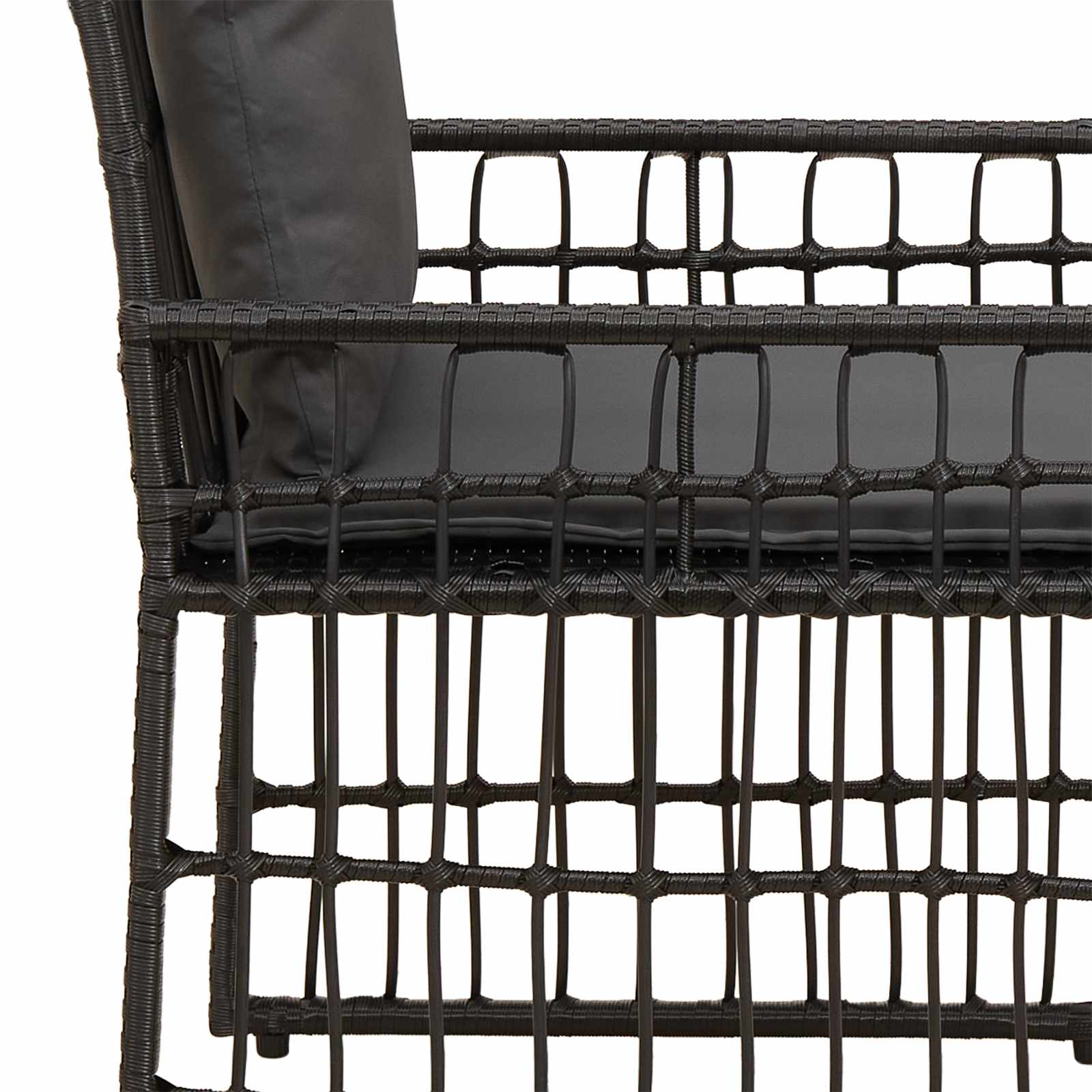 Juego de muebles de exterior 4 pcs Negro y Gris oscuro