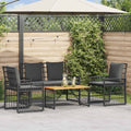 Juego de muebles de exterior 4 pcs Negro y Gris oscuro