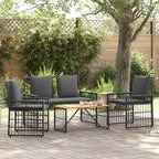 Juego de muebles de exterior 4 pcs Negro y Gris oscuro