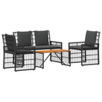 Juego de muebles de exterior 4 pcs Negro y Gris oscuro