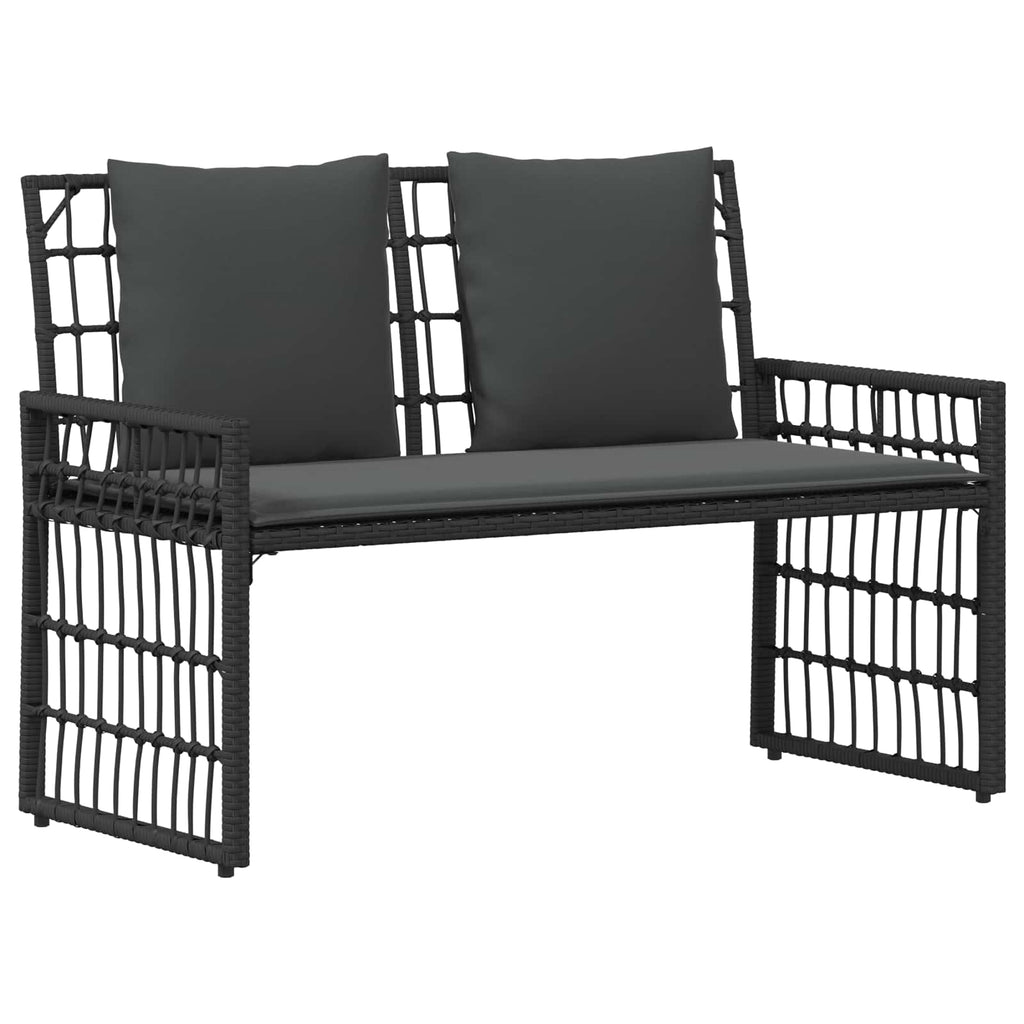 Juego de muebles de exterior 4 pcs Negro y Gris oscuro