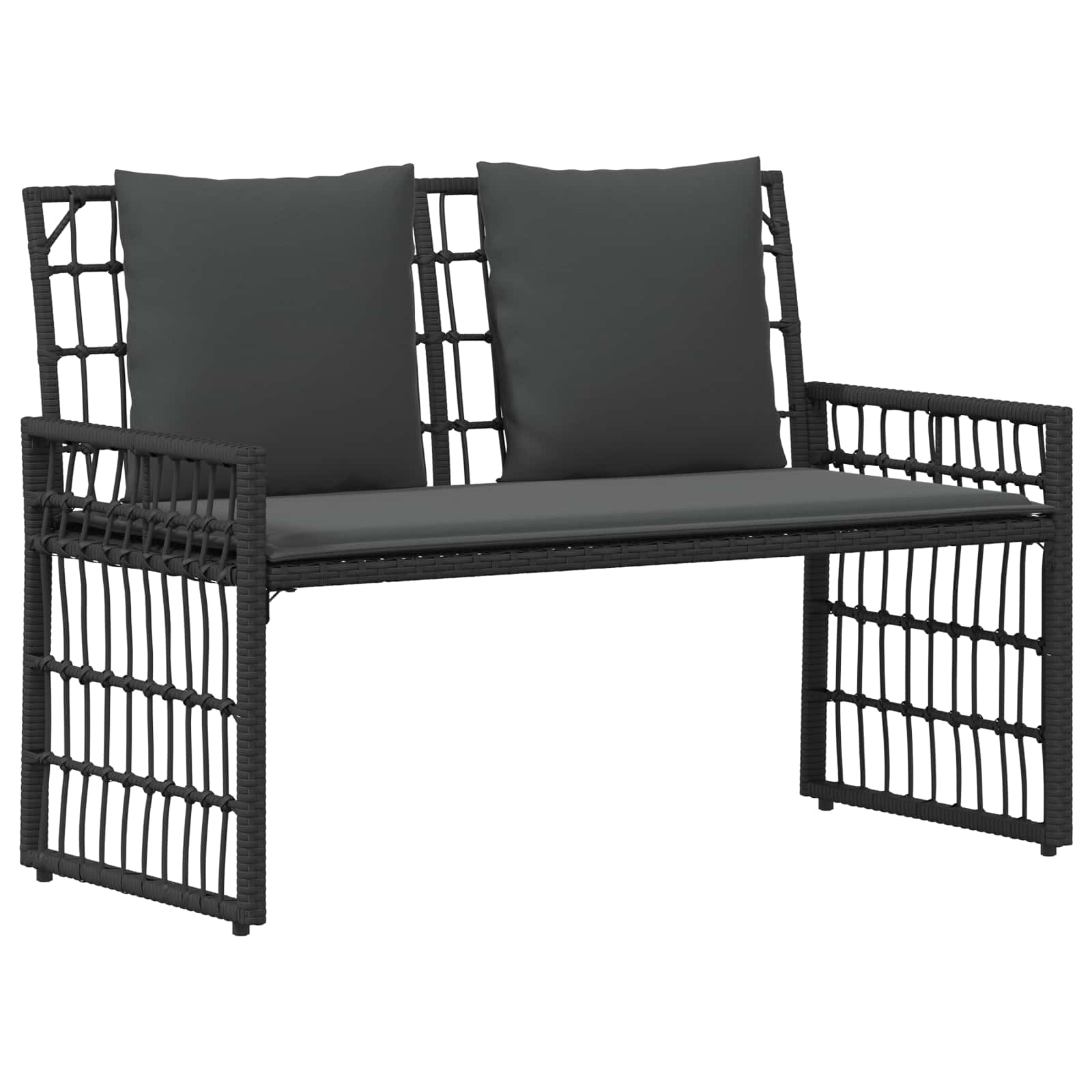 Juego de muebles de exterior 4 pcs Negro y Gris oscuro