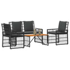 Juego de muebles de exterior 4 pcs Negro y Gris oscuro