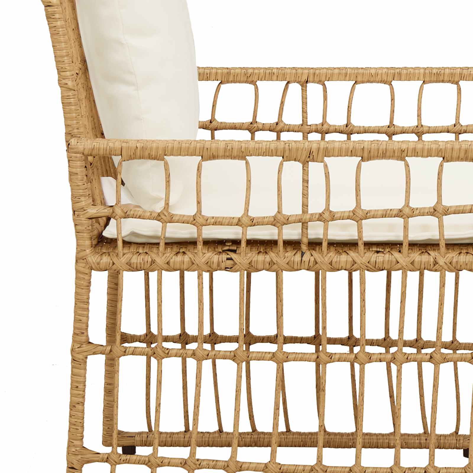 Juego de muebles de exterior 4 pcs Natural y Crema