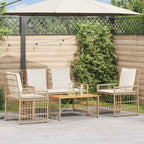 Juego de muebles de exterior 4 pcs Natural y Crema