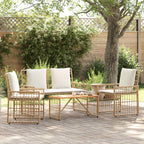 Juego de muebles de exterior 4 pcs Natural y Crema