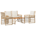 Juego de muebles de exterior 4 pcs Natural y Crema