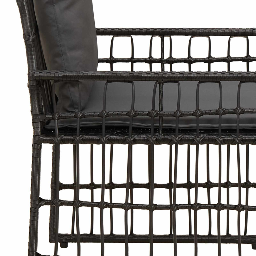 Juego de muebles de exterior 5 pcs Negro y Gris oscuro