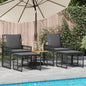 5-piece Outdoor Lounge Set Black and Dark Grey