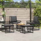 Juego de muebles de exterior 5 pcs Negro y Gris oscuro