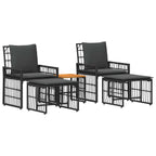 Juego de muebles de exterior 5 pcs Negro y Gris oscuro