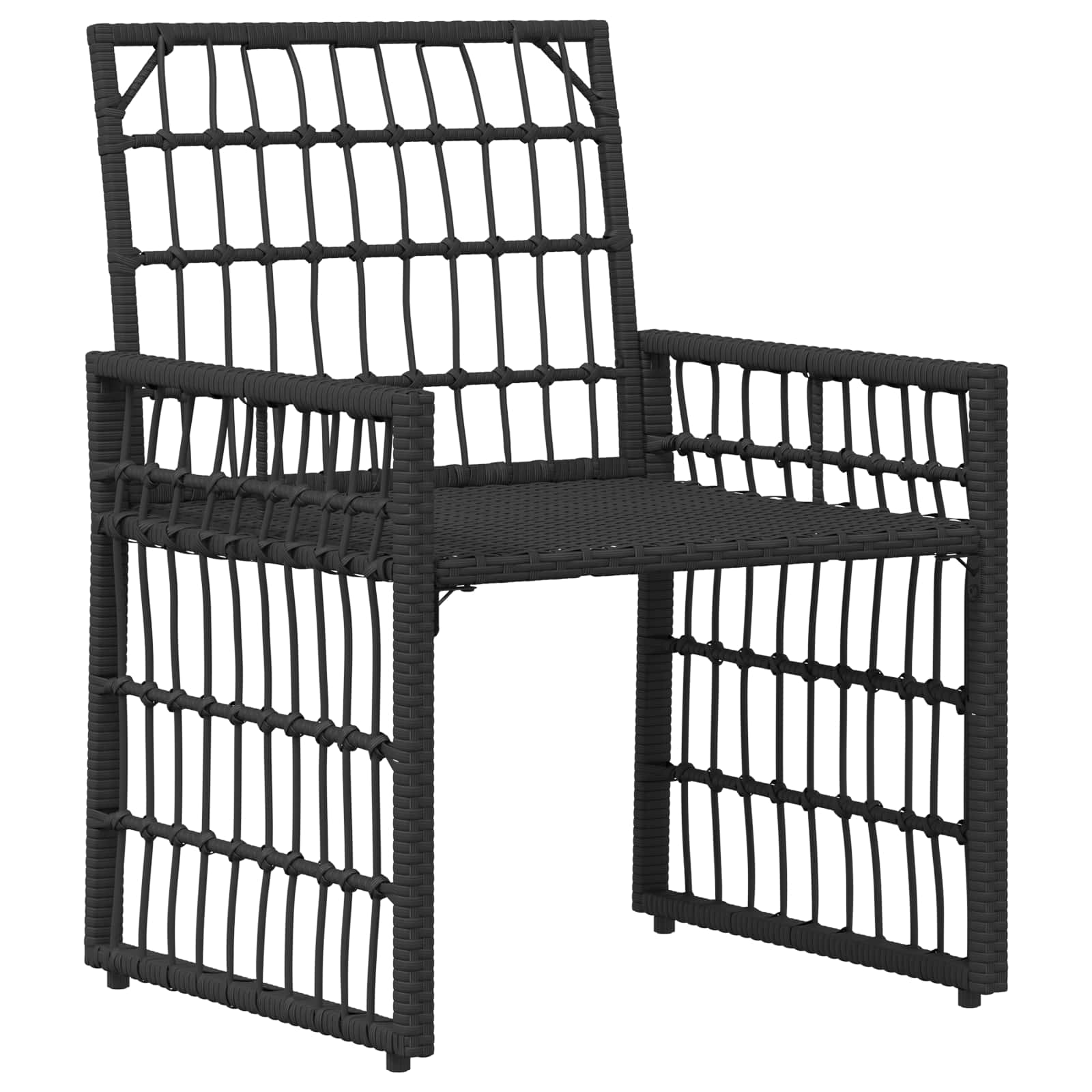 Juego de muebles de exterior 5 pcs Negro y Gris oscuro