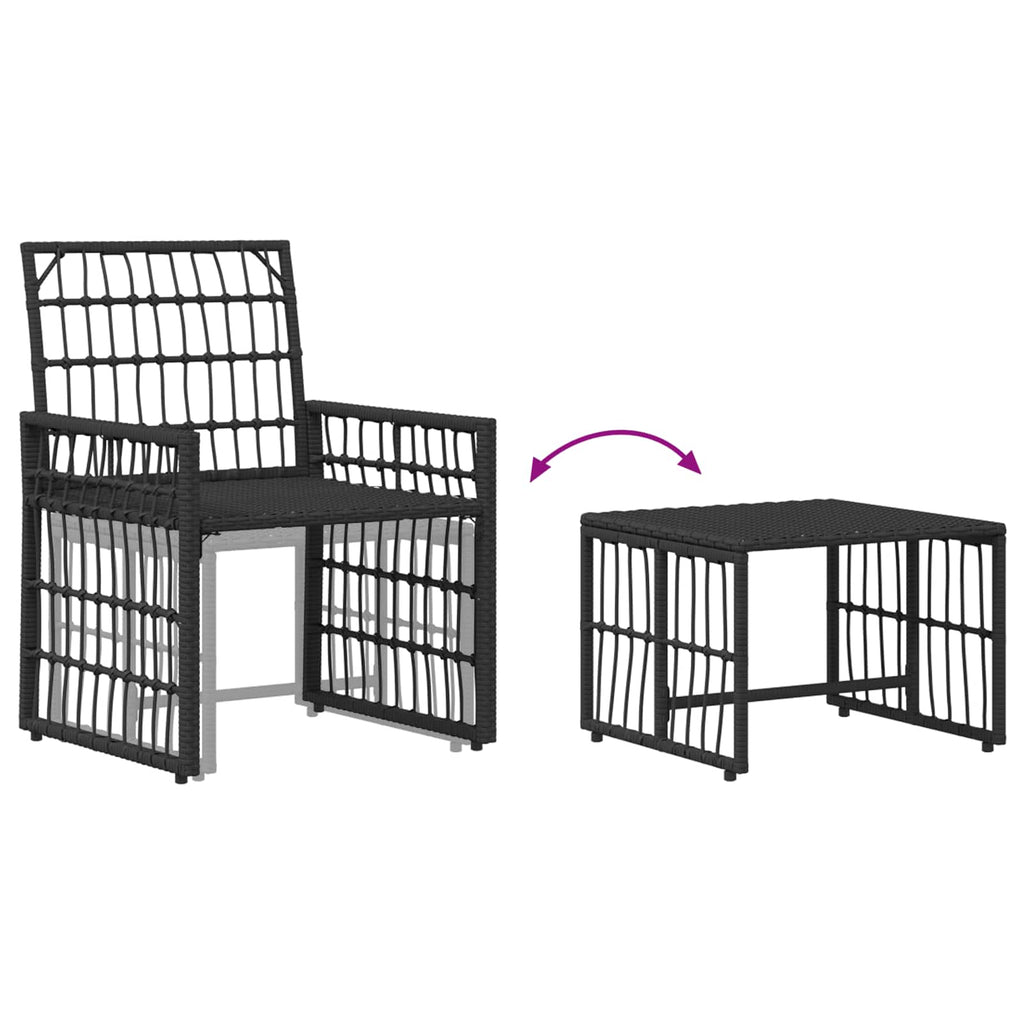 Juego de muebles de exterior 5 pcs Negro y Gris oscuro