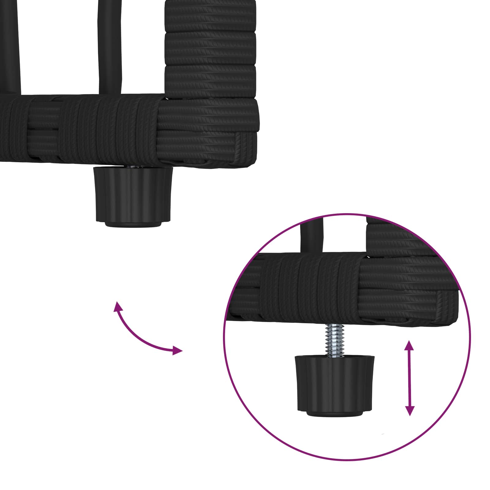 Juego de muebles de exterior 5 pcs Negro y Gris oscuro