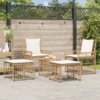 Juego de muebles de exterior 5 pcs Natural y Crema