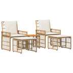 Juego de muebles de exterior 5 pcs Natural y Crema