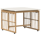 Juego de muebles de exterior 5 pcs Natural y Crema