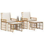 Juego de muebles de exterior 5 pcs Natural y Crema