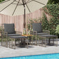 5-piece Outdoor Lounge Set Black and Dark Grey