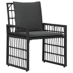 Juego de muebles de exterior 3 pcs Negro y Gris oscuro
