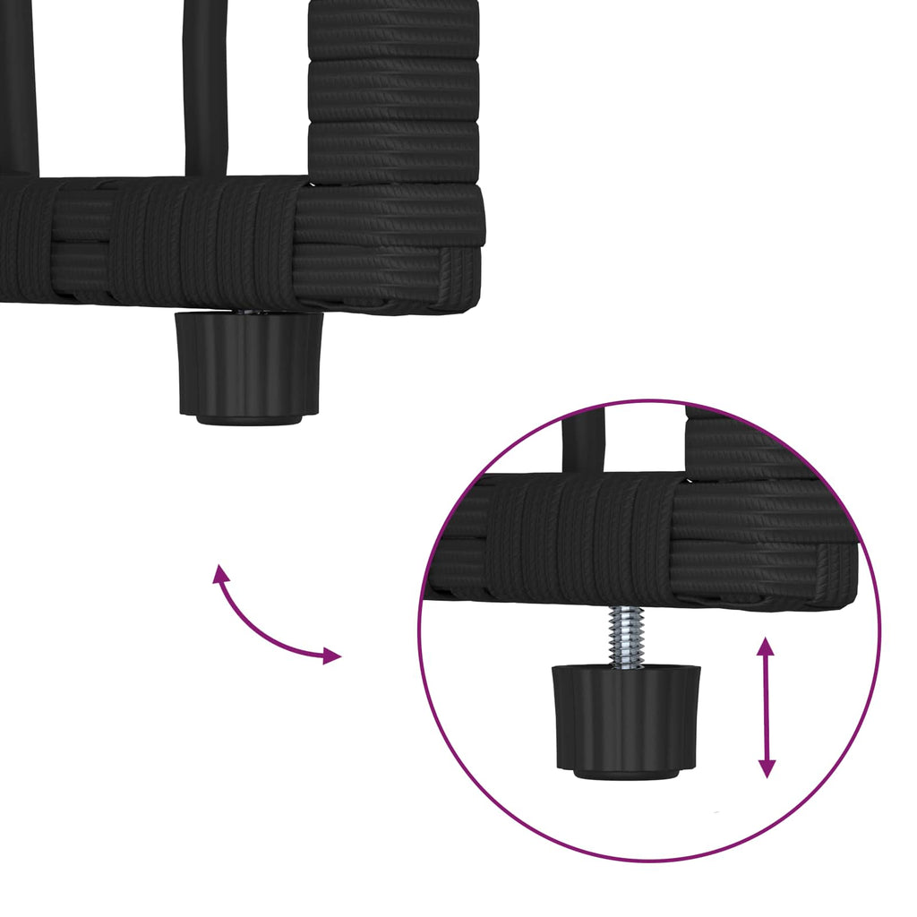 Juego de muebles de exterior 3 pcs Negro y Gris oscuro