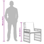Juego de muebles de exterior 3 pcs Negro y Gris oscuro